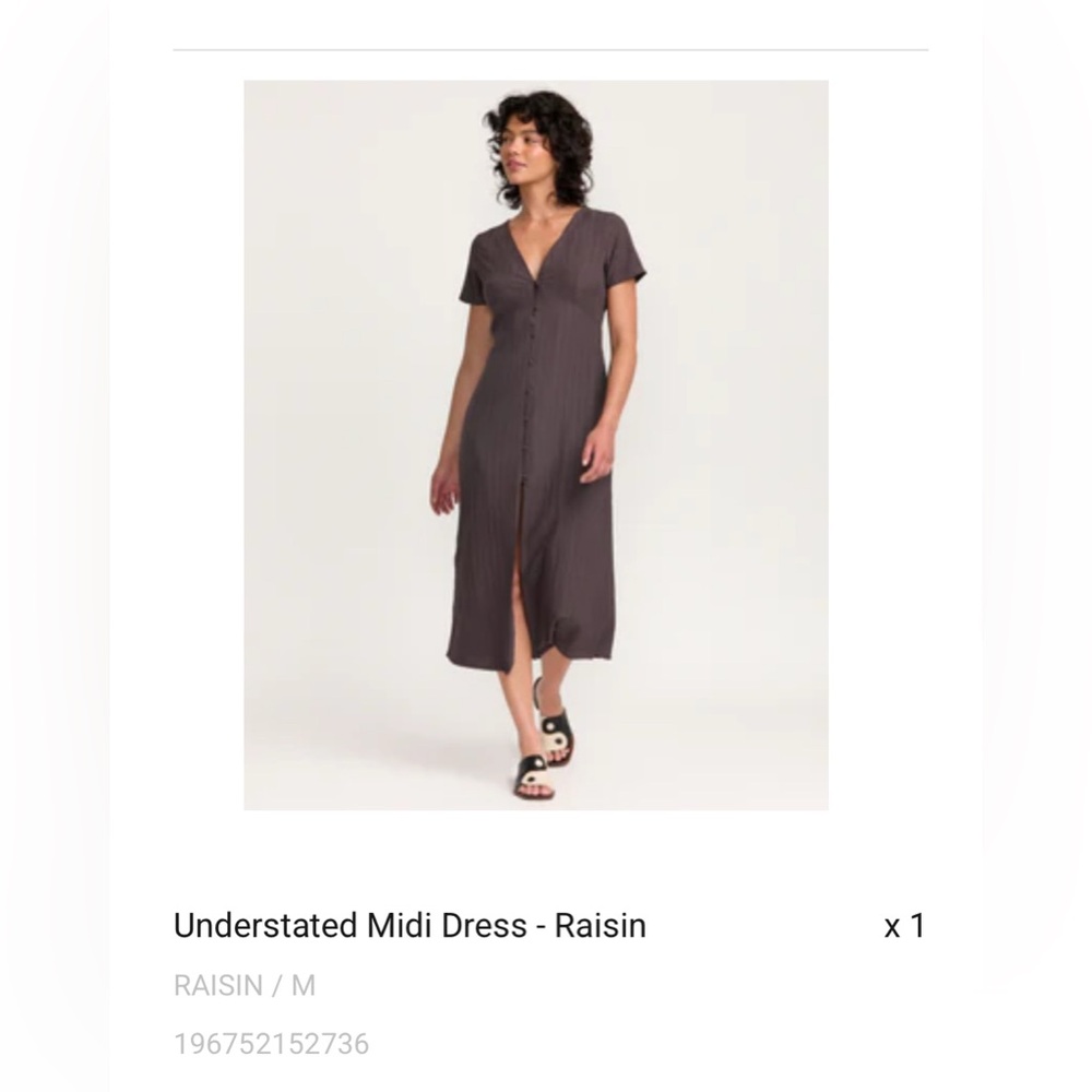 RVCA Understated Midi Dress in Raisin